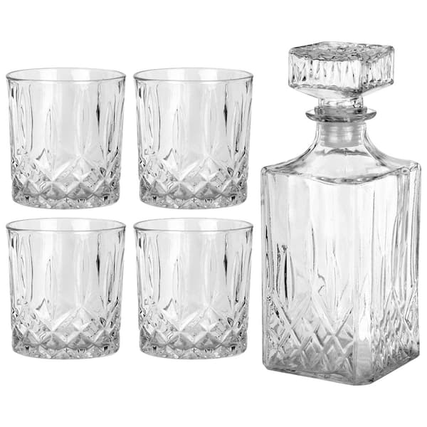 Whiskyglas og karaffel 900 ml + 4x300 ml, 5 stk.