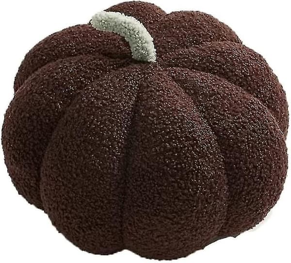 Gresskarformede puter Dekorative puter Chic fleece rutete pute for sofa hjem