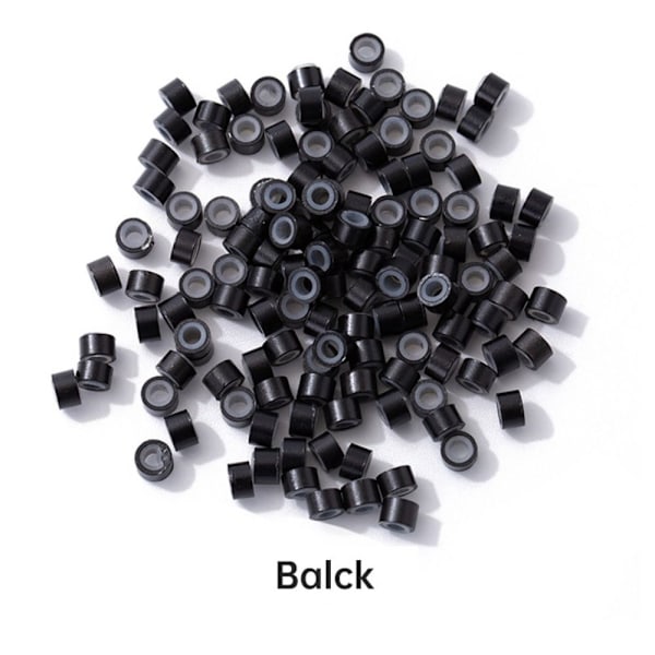 500 STK Hårperler Micro Links Ringe SORT Black