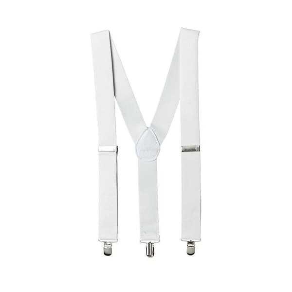 Stilige smale hvite seler med klips 2,5 cm hvite white