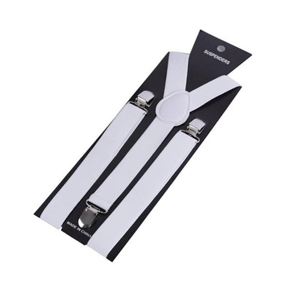 Stilige smale hvite seler med klips 2,5 cm hvite white