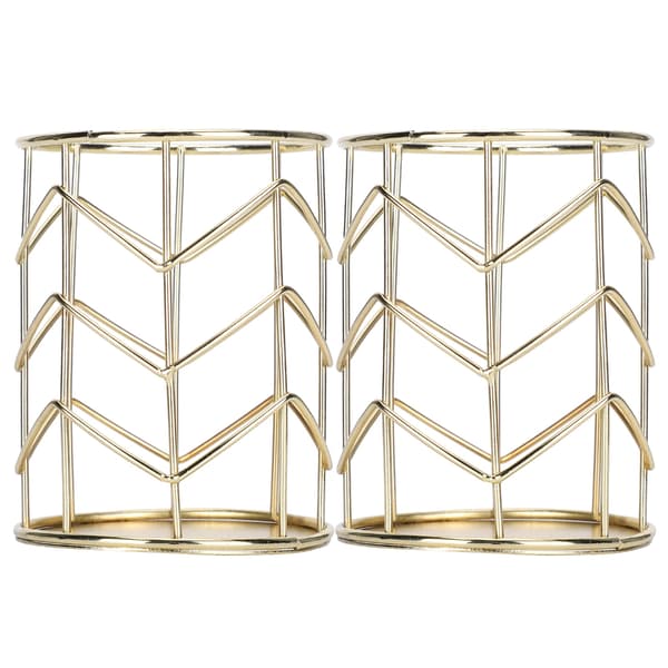 2 stk. multifunktionelle hule penholdere, organizer til makeupbørster (guld) 0.2
