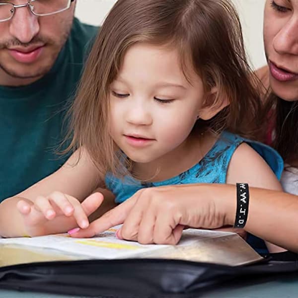 4 st Christian WWJD insamlingsarmband i webbing