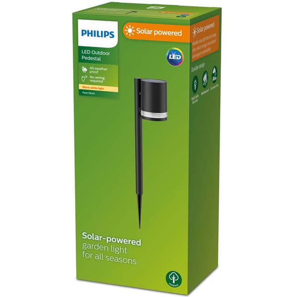 Fyce Hagelampe Rett Solcelle Ultra Effektiv LED 200lm Svart 370.2