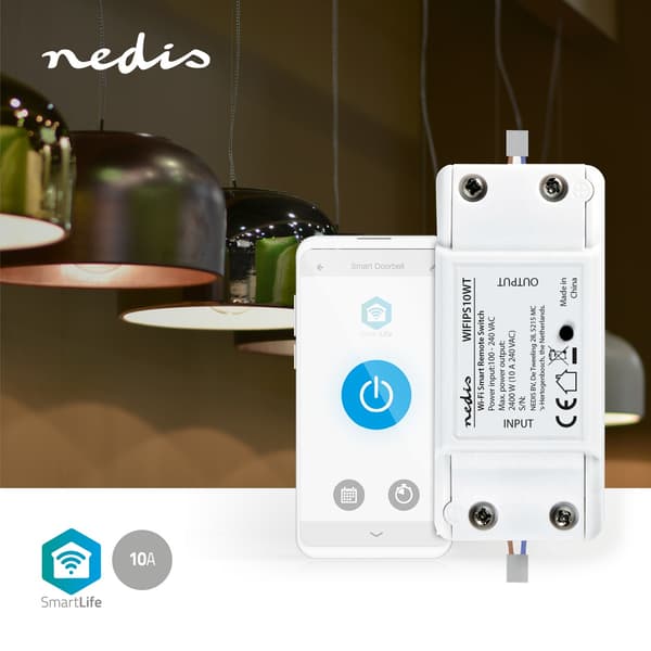 SmartLife Strömbrytare Wi-Fi 2400 W Vit Kopplingsplint Vit