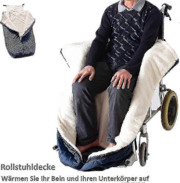 Rullestolteppe - Vindtett og Varmende - Voksne - Egnet for Rullestoler - Blå
