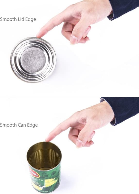 Manuel dåseåbner, rustfrit stål Ergonomisk skridsikkert design med glat sideskæring
