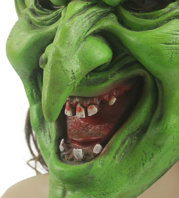 Halloween-kostym grön häxa helansiktsmask 28x24 cm