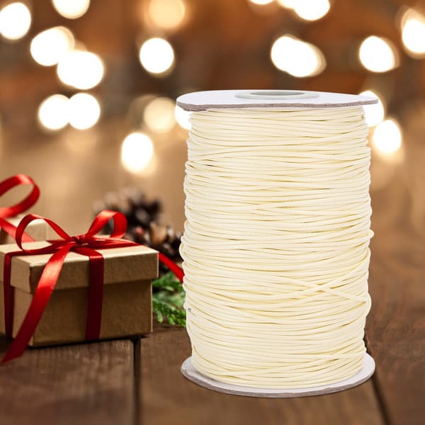 160m Waxed Thread DIY Eco-Friendly Hand-Woven Rope Necklace Cotton Thread 1mm (35 # Beige)