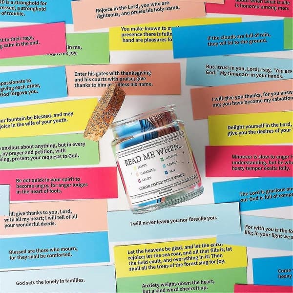 Biblical Verses in a Jar, Read Me When, Glass Prayer Jar with Coloring