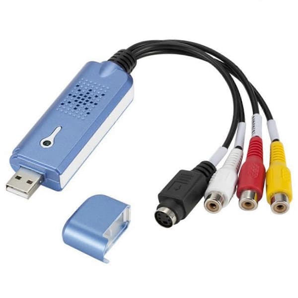 USB 2.0 Video Capture Card VCR TV til DVD-konverter til PC Windows 7 8 10 Blå Blue