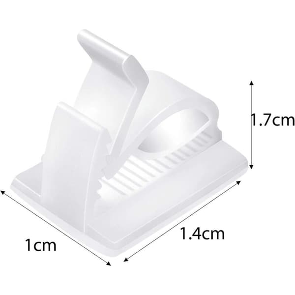 60 sorte mini-udendørs kabelclips, selvklæbende belysningsclips, ca. 14 x 10 x 1,7 cm