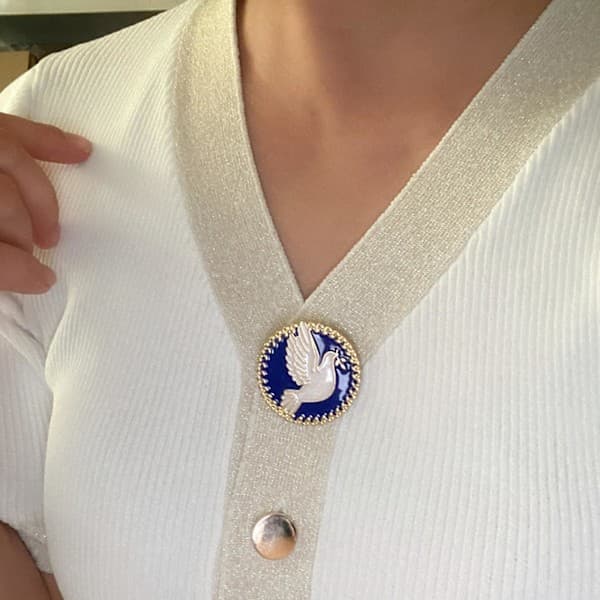 Punk Legering Fredsduvor Brosch Rolig Väska Smycken Nyhetsprydnader Blå Blue