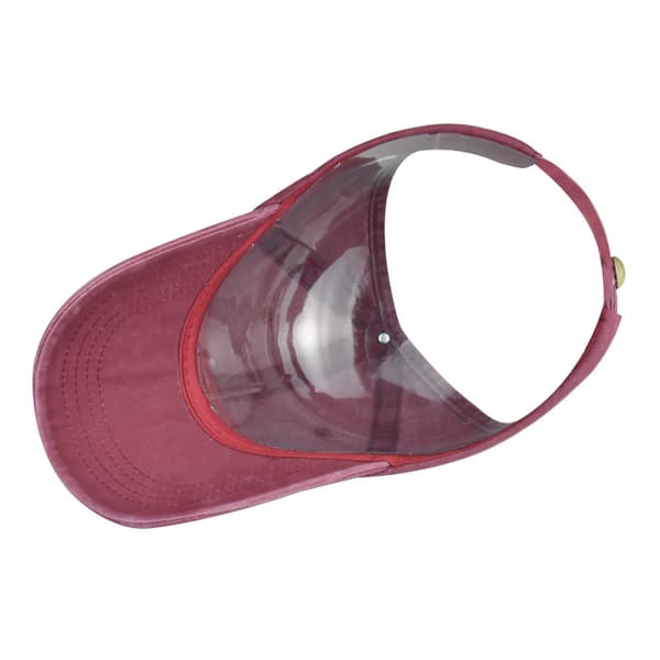 Women Ponytail Cap Baseball Visor Backless Curly Bun Hat for Summer 1PC Burgundy
