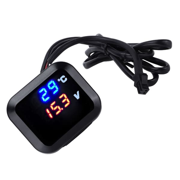 Universell DC12V 3-i-1 temperatur- og voltmeter med USB-lading, vanntett erstatning for Kawasaki