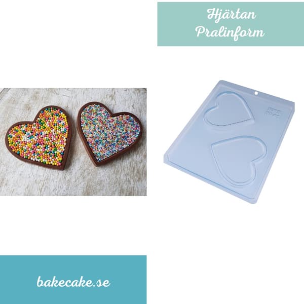 Pralinform Hjerter Sjokoladeform - BWB 9941 Transparent transparent