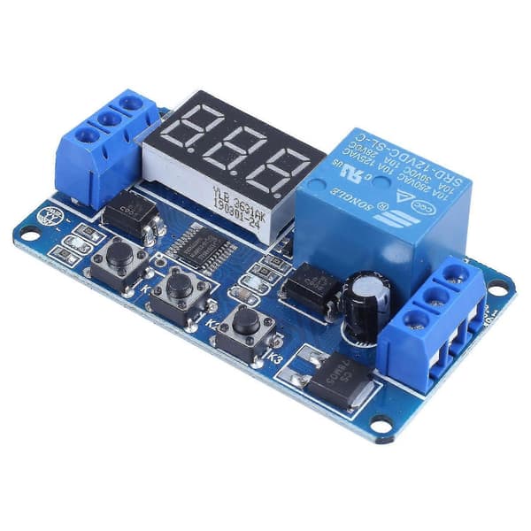 Automatisering DC 12V LED-display Digital Forsinkelsestimer Kontrollbryter Relémodul