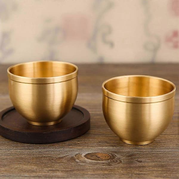 2 stk Retro Tekopp Vintage Messing Vinmugg Antikk Tekopp Allsidig Vannkopp
