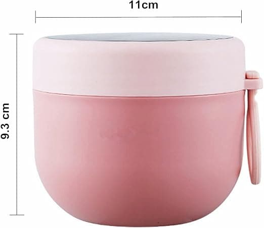 Assorted Breakfast Mug (White) Leak-Proof Yogurt Mug with Spoon, Practical Portable Assorted Breakfast Mug, 600ml Outdoor Snack Jar
