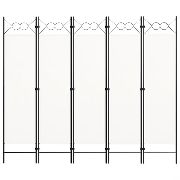 vidaXL Rumdeler 5 paneler hvid 200x180 cm Vit white