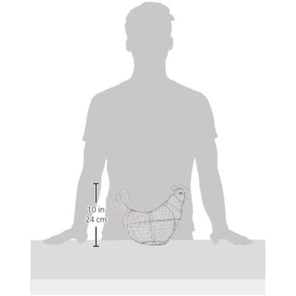 NA/Wire egg basket, shaped like a hen, protected against all types of bumps and mishaps. 32 x 16 cm