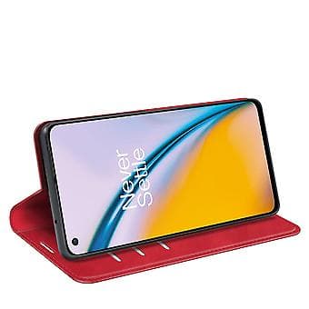 Magnetisk lærfutteral til OnePlus Nord 2 5G (rød)