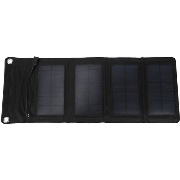 7W Solcelleoplader Solpanel Camping Rejser Bærbar Udendørs Foldbar Til Mobiltelefon Tablet Kits USB Batteriopladningskit Sort