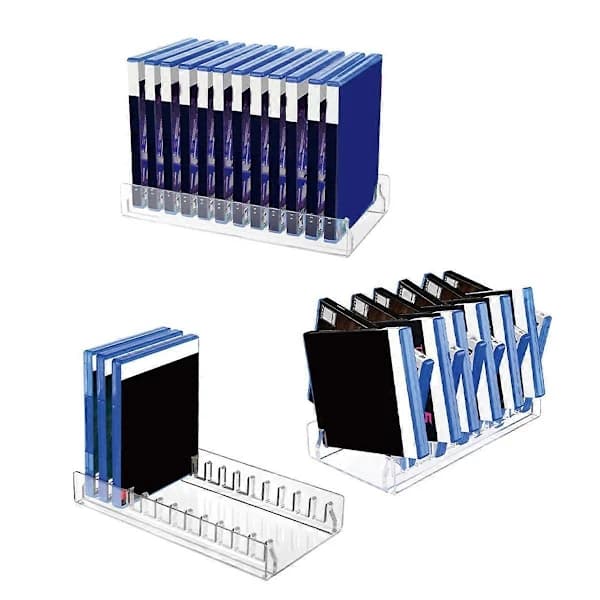 CD Holder 2-pack, Clear Acrylic CD Organizers, CD Display Stand for Media Shelf Storage and Or[co]