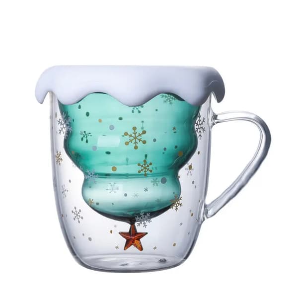 Christmas Tree Cute Star Wish Cup, Creative Double-Layer Christmas Glass
