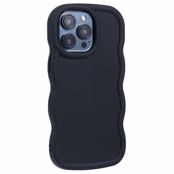 iPhone 13 Pro Max -puhelinkuori, aaltoileva musta