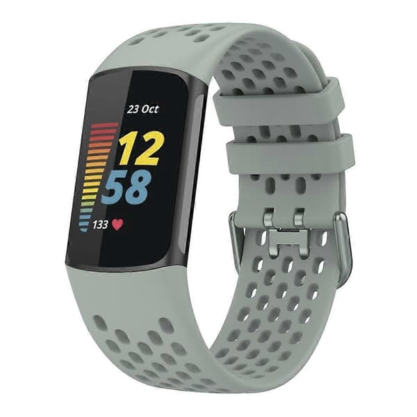 Waterproof Silicone Sports Wristband for Fitbit Charge 5, Replacement Strap Pink Pink