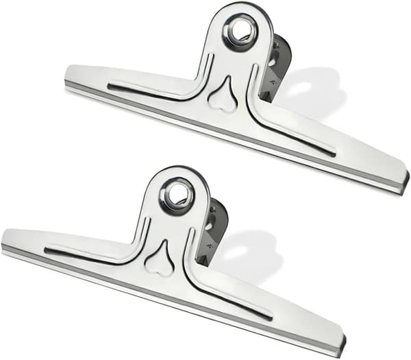 Ekstra store klips, 2-pakning 11,8 tommer sølv gigantiske bindeklips i rustfritt stål (30 CM)