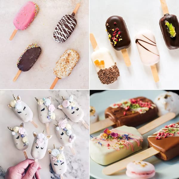 Isform til hjemmelavede ispinde og cakepops, 4-hullers ovale silikoneforme, gennemsigtige DIY-forme til kagedekoration [HK] 1 Pack