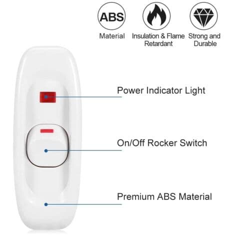 2 stk. 250V 10A snoreafbryder, vippekontakt, indbygget lysafbryder til bordlampe