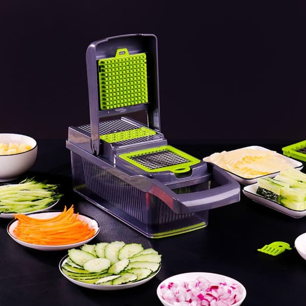 7-in-1 Vegetable Chopper: Fast, Easy & Perfectly Cut Grön green