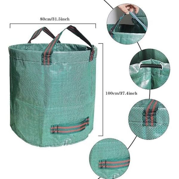 3 x 500L XXL Trädgårdsavfallspåsar 50KG, PP, Återanvändbara