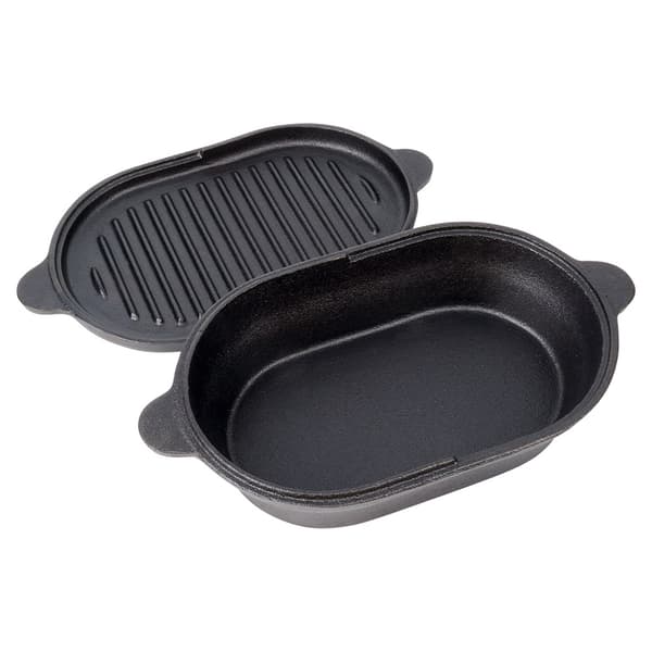 Holländsk gjutjärnsugn med lock, 2-i-1, 28x16 cm, 1,2 L