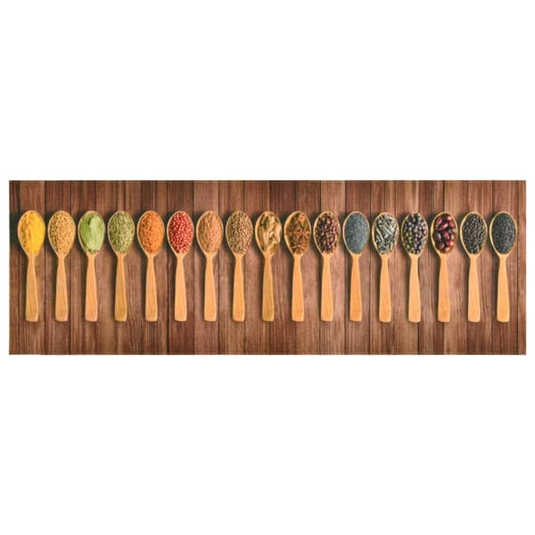 vidaXL Køkkenmåtte maskinvaskbar skeer 60x180 cm multifärg multicolor