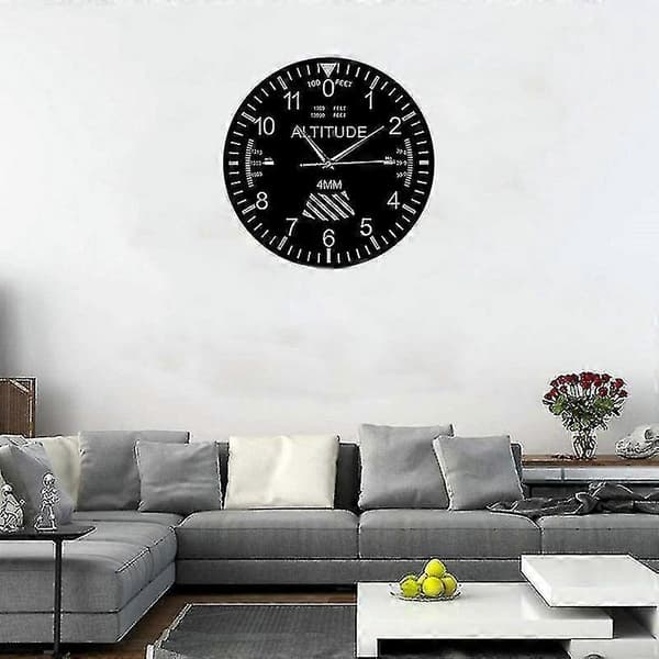 Altimeter Wall Clock Tracking Pilot Plane Altitude Measurement Modern Wall Clock Classic Instrument