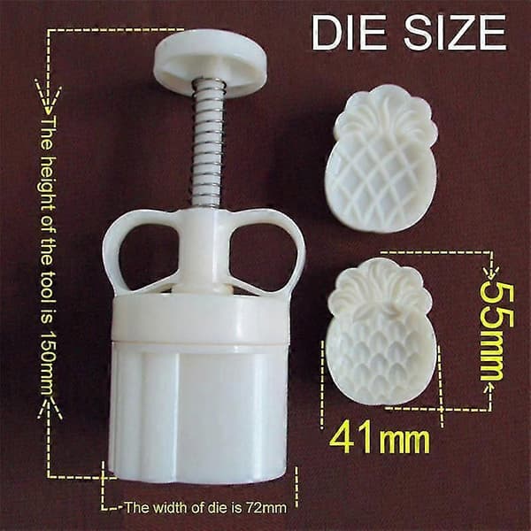 3 pcs/set Plastic 50g Hand-pressed Mooncake Mold with Pineapple Pattern