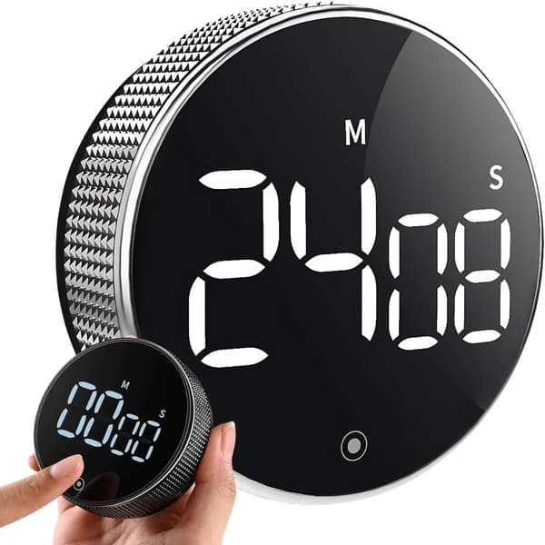 Digital køkkentimer med magnet og stopur – LED-display med justerbar alarm