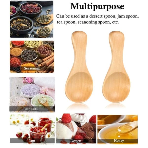 Small Wooden Spoon with Short Handle, Good for Small Jam Jars