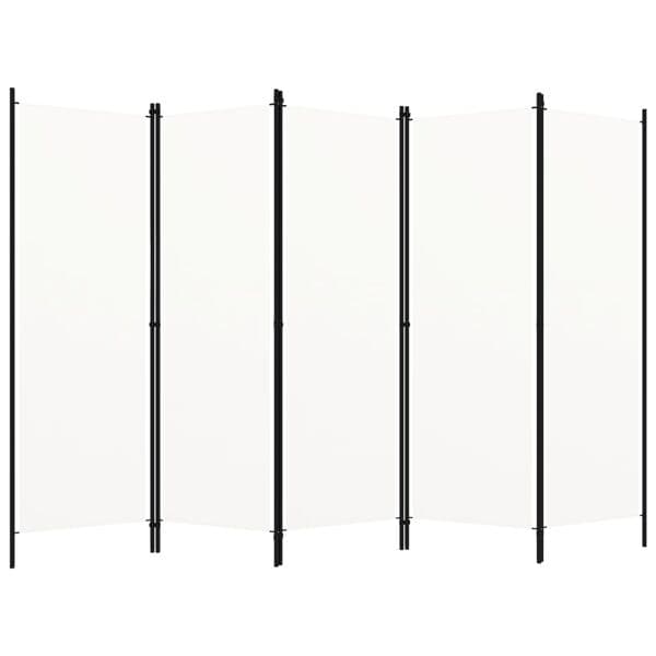 vidaXL Room Divider 5-Panel White 250x180 cm Vit white