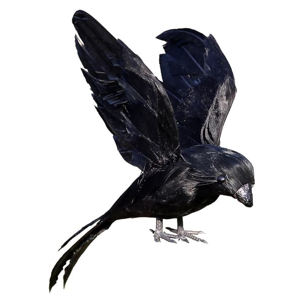 Artificial Crow Feather Realistic Manual Standing/Flying Foam