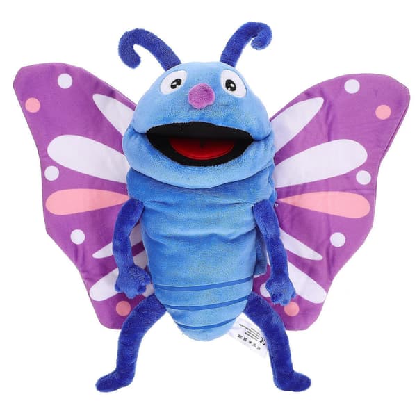 Butterfly Hand Puppet Plush Animal Hand Toy Interactive Storytelling Puppet