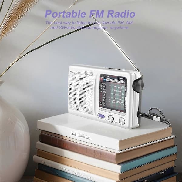 AM/FM/SW-radio sisä-, ulko- ja hätäkäyttöön kaiuttimella, hopea