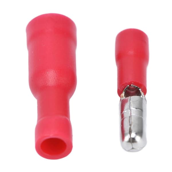 100 stykker (50 par) 22-16 AWG isolerede han- og hun-bulletstik