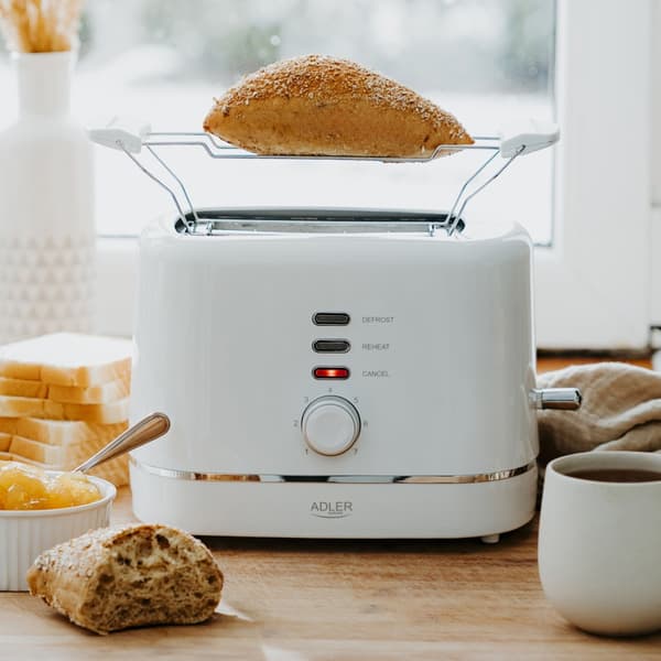 Toaster with Bun Warmer and 7 Browning Levels - White