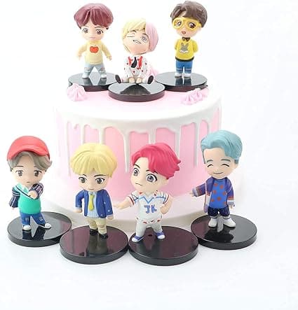 7-delt BTS Mini Idol-karaktersett kakedekorasjon