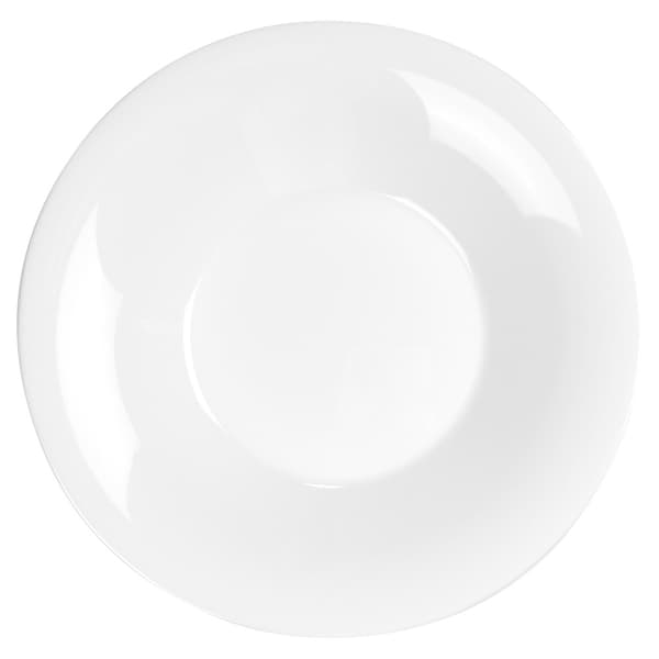 Dype glasstallerkener, hvite, 21,5 cm, 400 ml, sett med 6